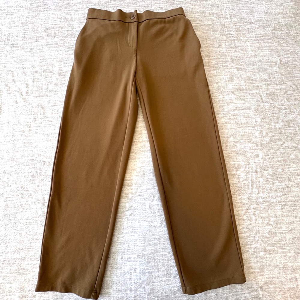 Eileen Fisher Flex Tencel‎ Ponte Ankle Pant Womens Size Xxs  Brown 24" Inseam